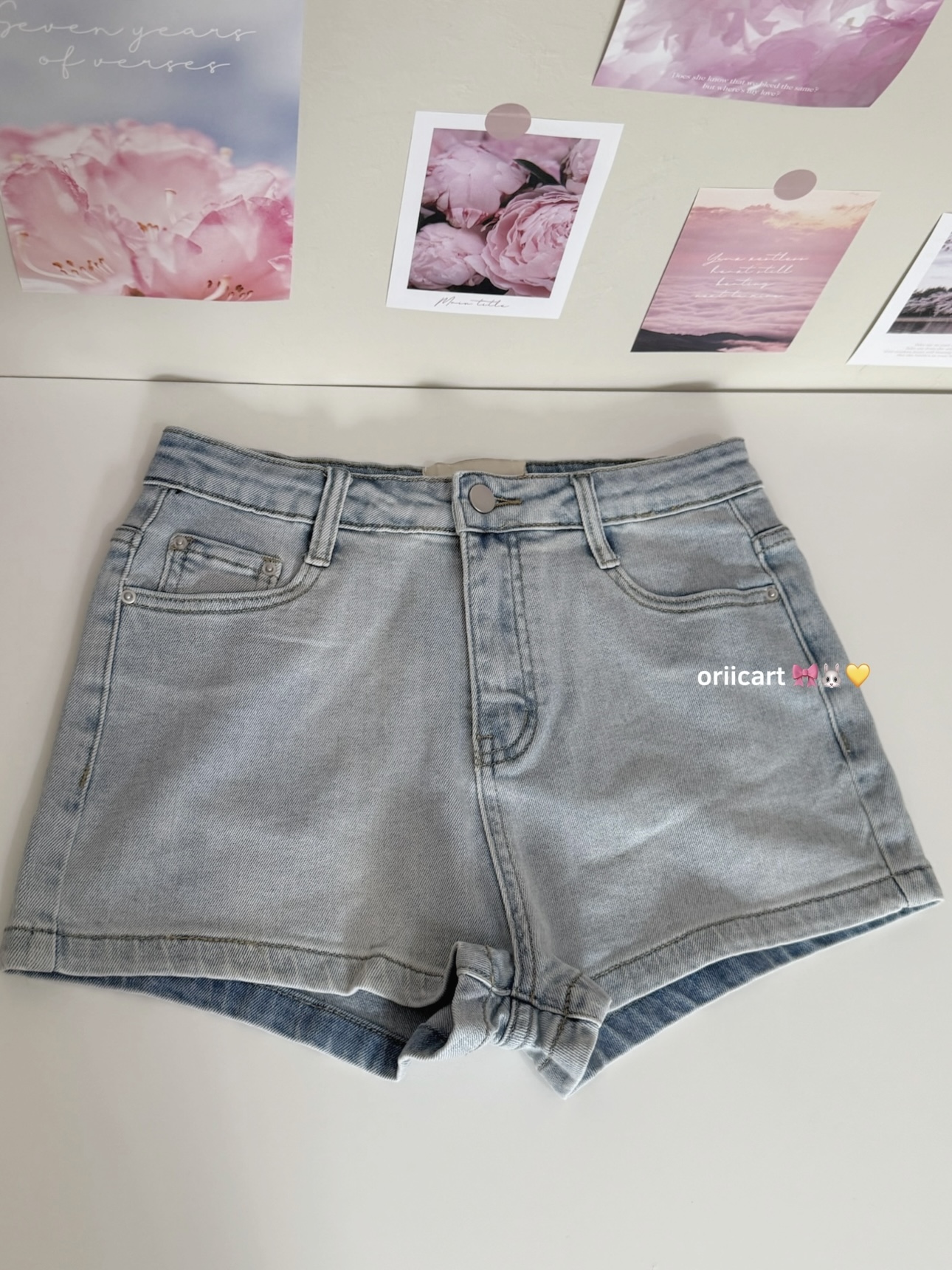 Premium Denim Short in Light Blue