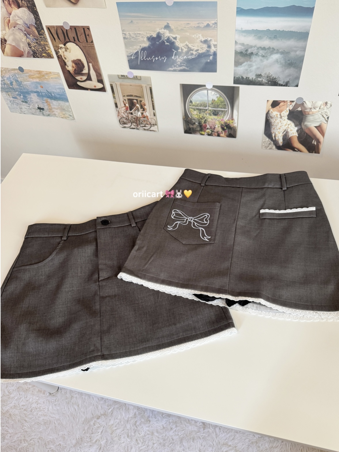 Trimmed Bow Mini Skirt