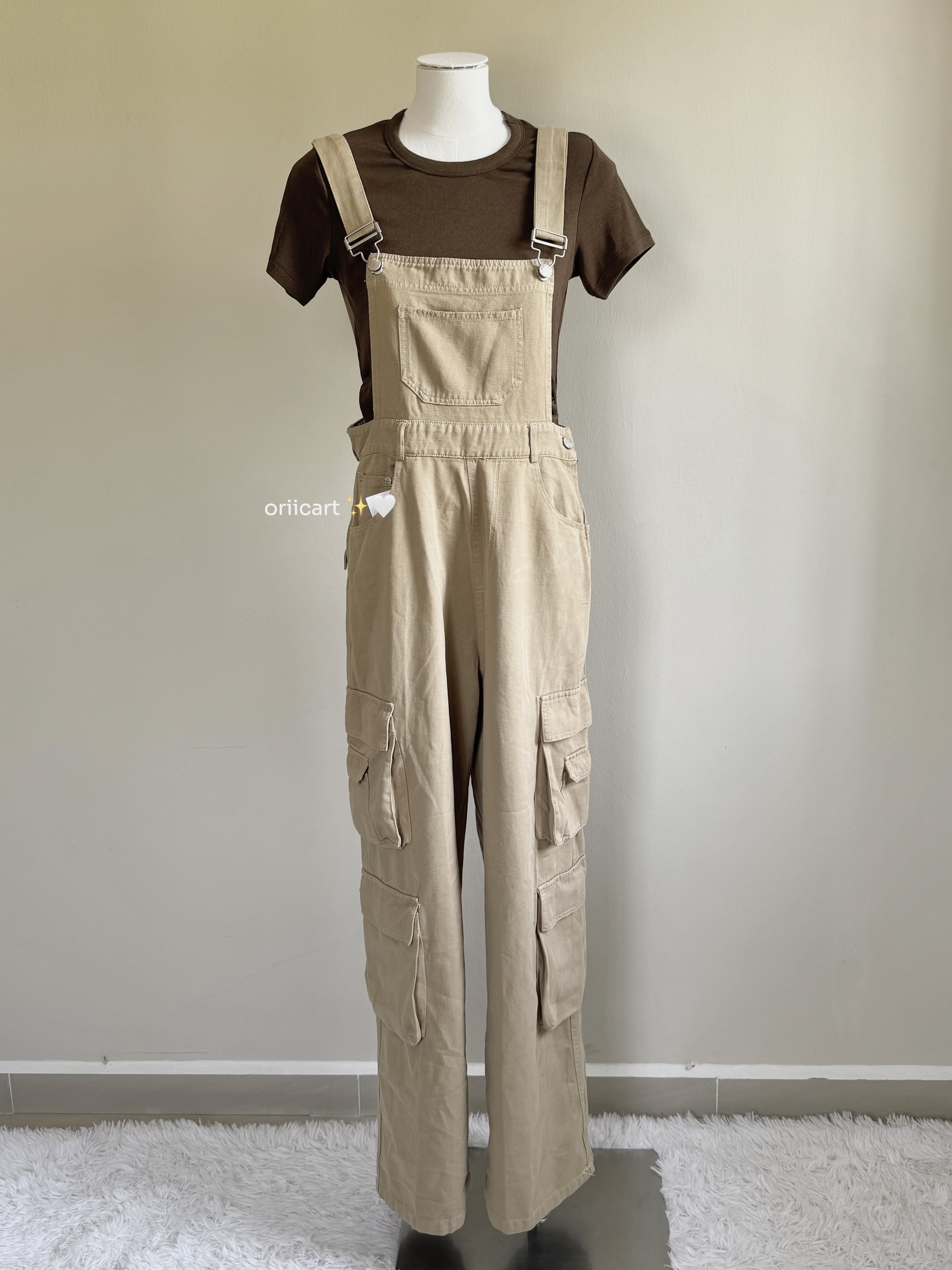 Cargo Pocket Workwear Denim Jumpsuit