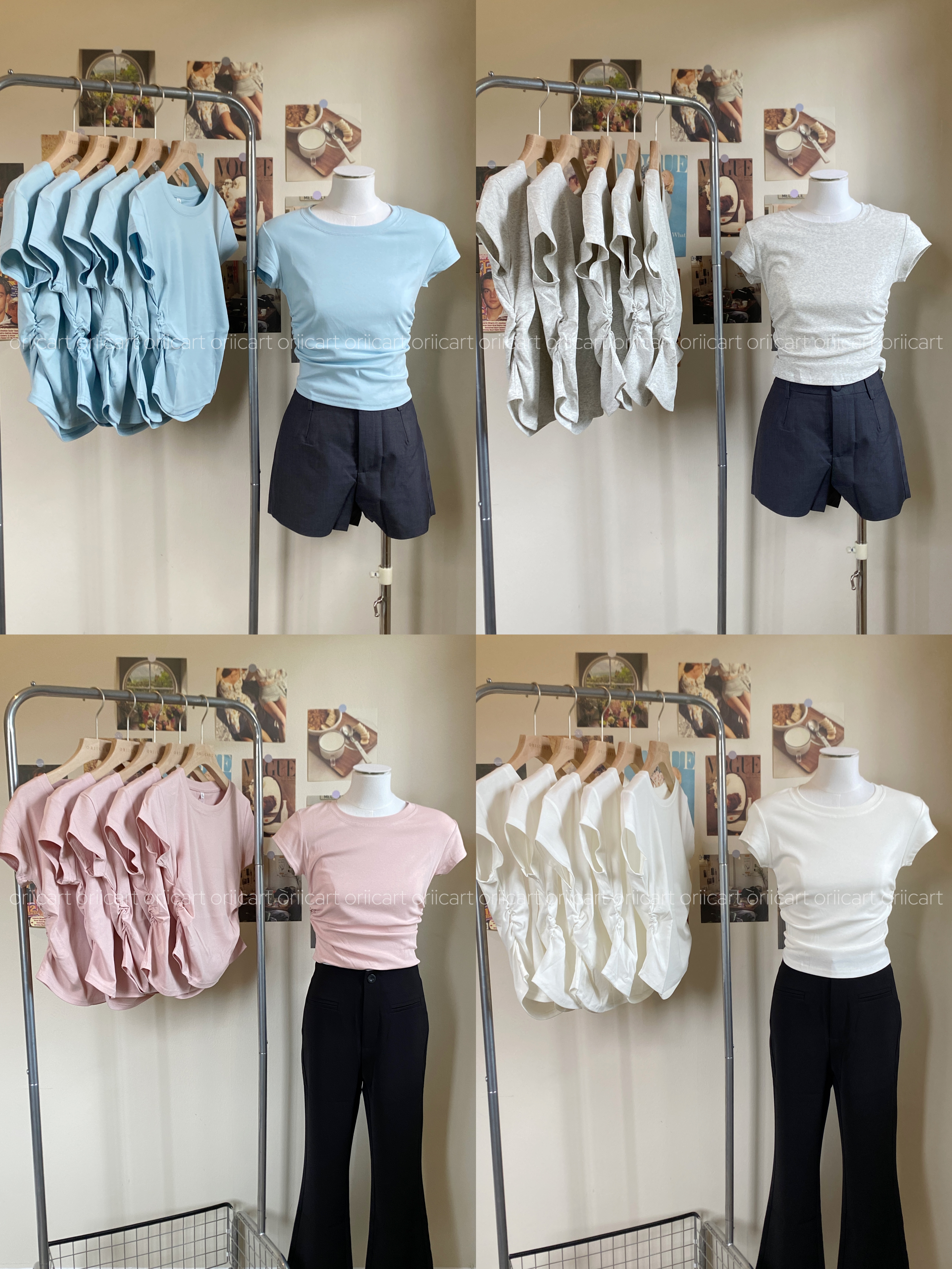Macaron Nipped Waist Basic T