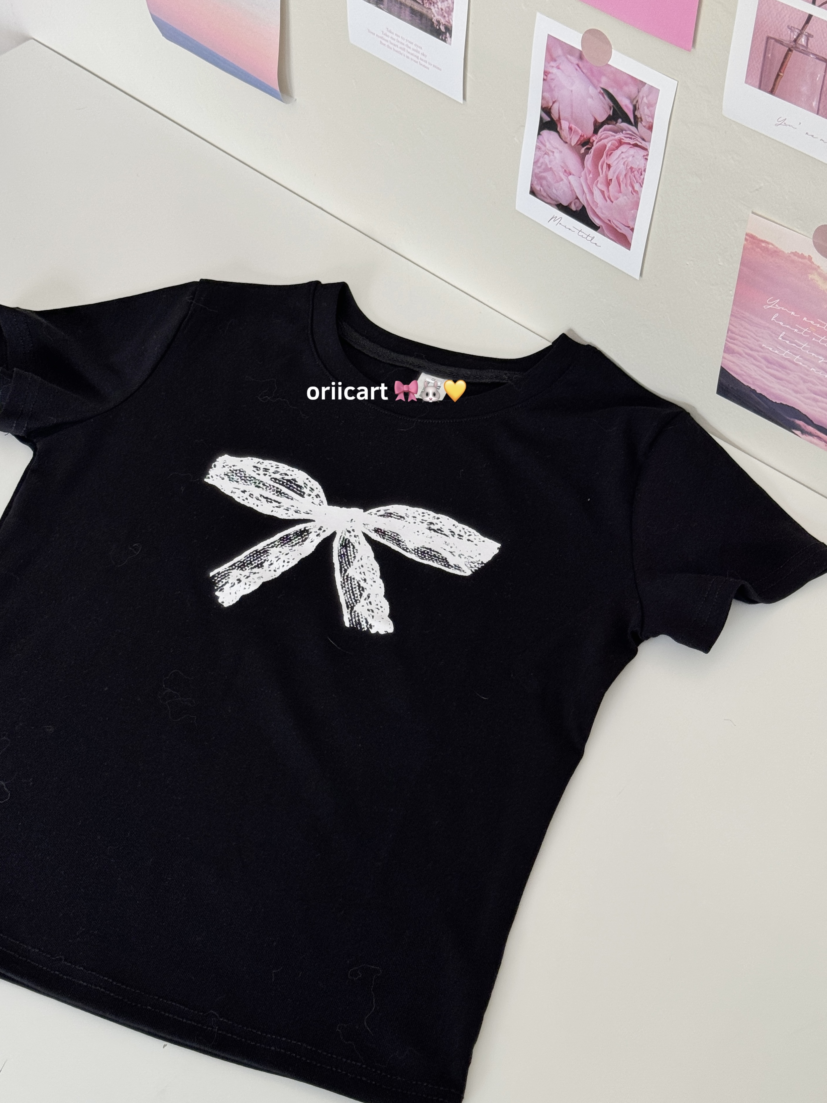 Minimalist White Bow Graphic Tee