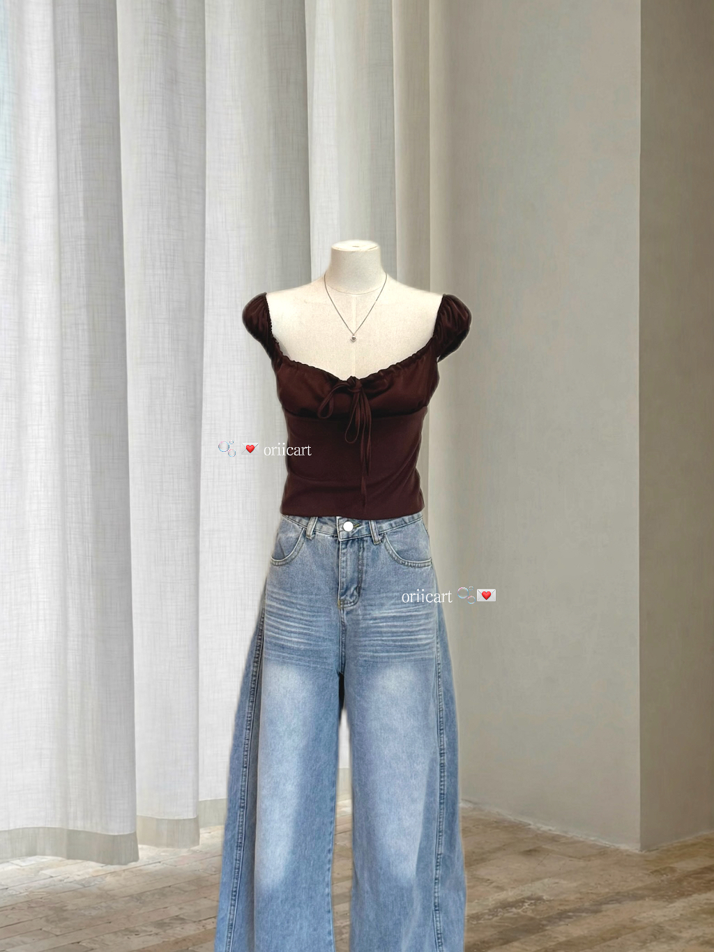 Sweetheart Tie Front Knit Top (Preorder)