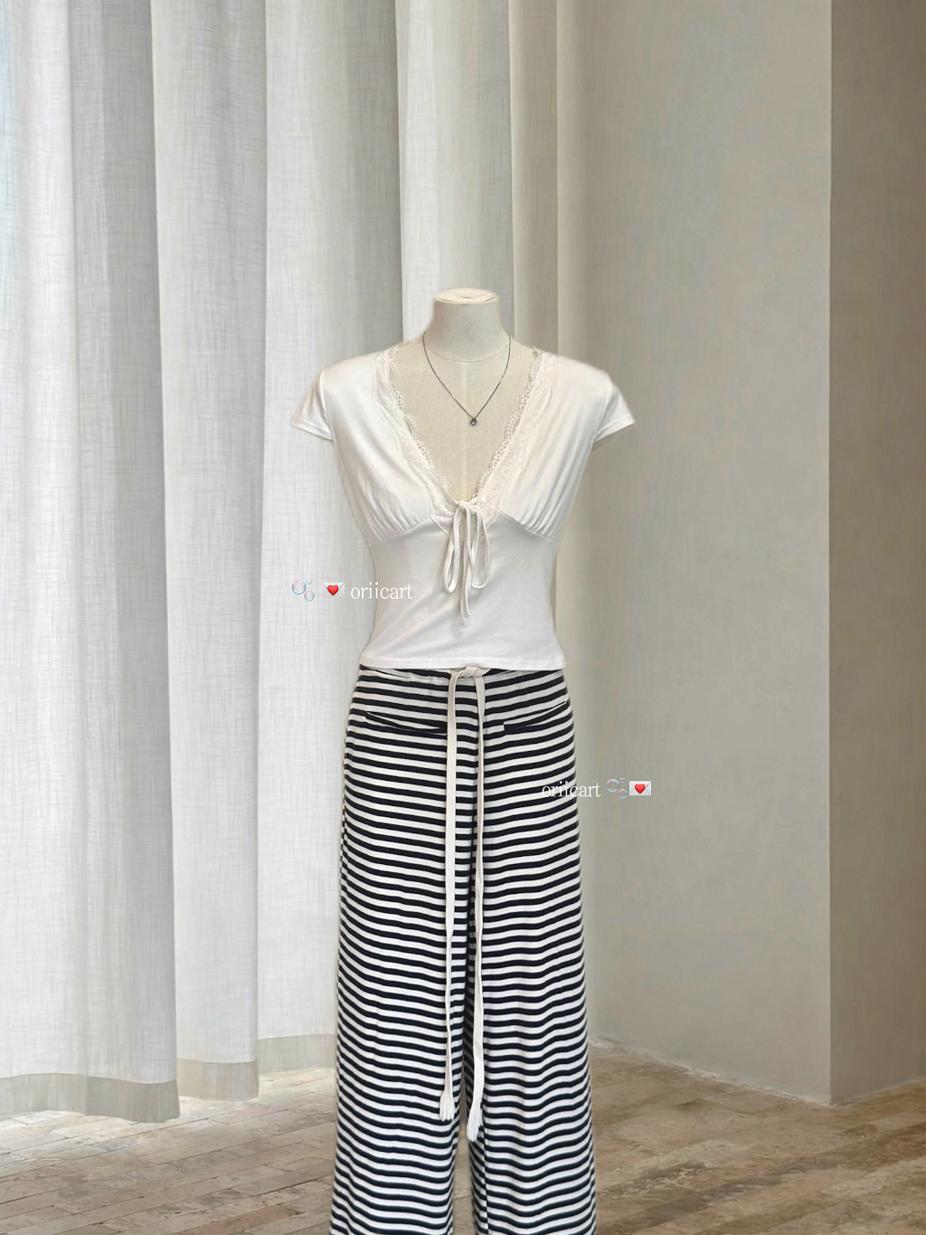 Wrap-Front Tie Crop Top (Preorder)